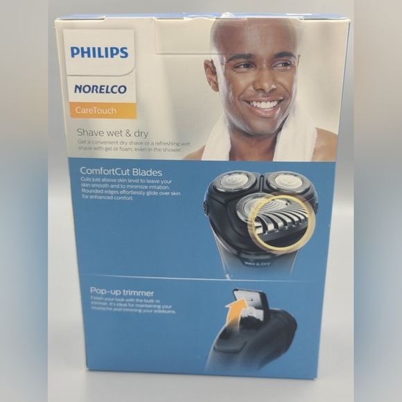 New Phillips Norelco Caretouch Rechargeable Wet & Dry Shaver With Pop Up Trimmer - Picture 5 of 8